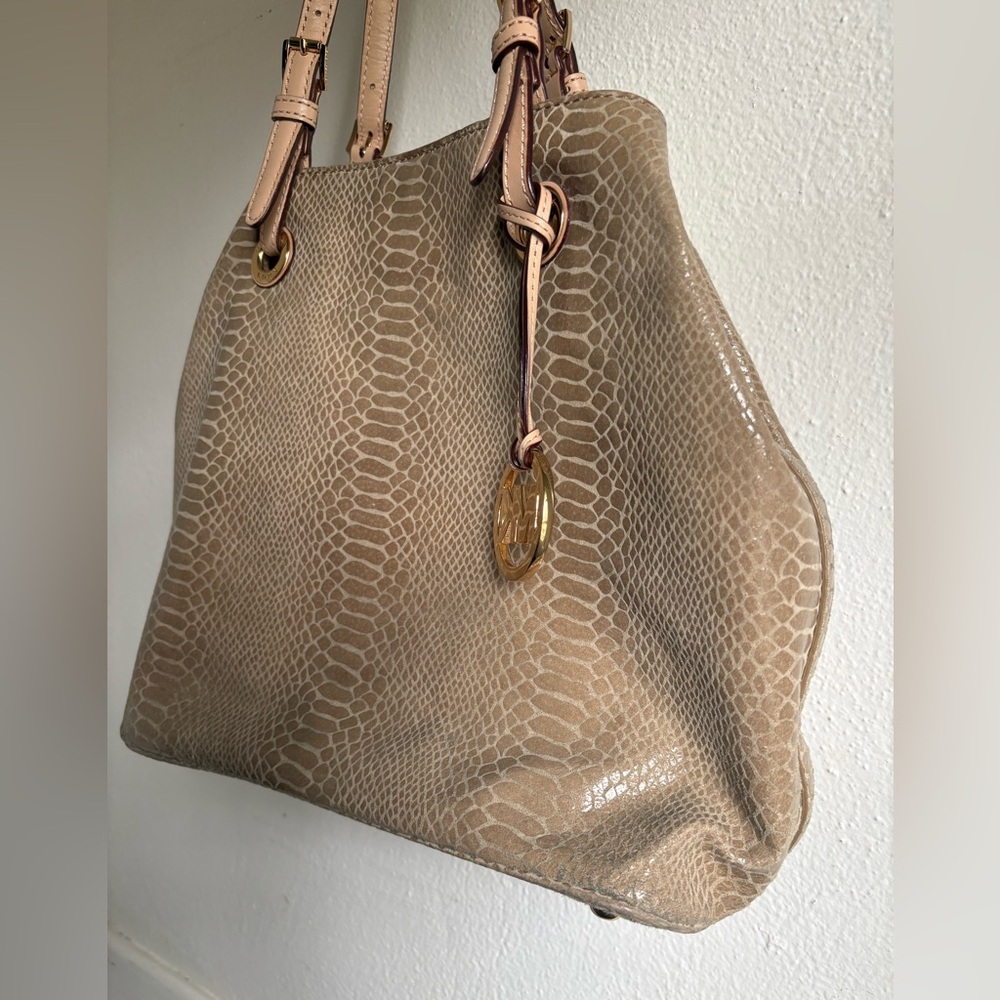 Michael Michael Kors “Lilly” Large Python-Embosse… - image 4